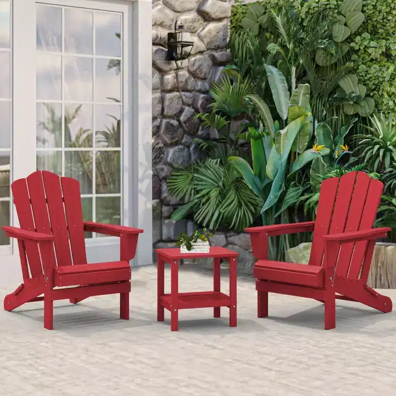 Sedia Adirondack Pieghevole Hyleory per Esterni, Poltrona da Giardino in HDPE