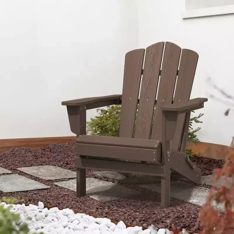 Sedia Adirondack Pieghevole Hyleory per Esterni, Poltrona da Giardino in HDPE