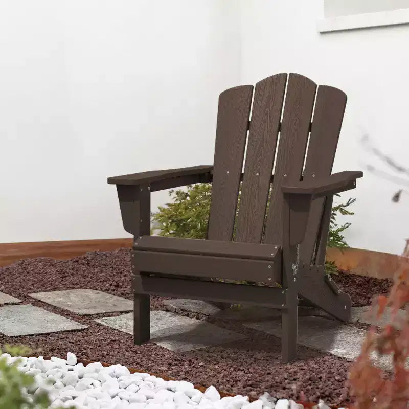 Sedia Adirondack Pieghevole Hyleory per Esterni, Poltrona da Giardino in HDPE