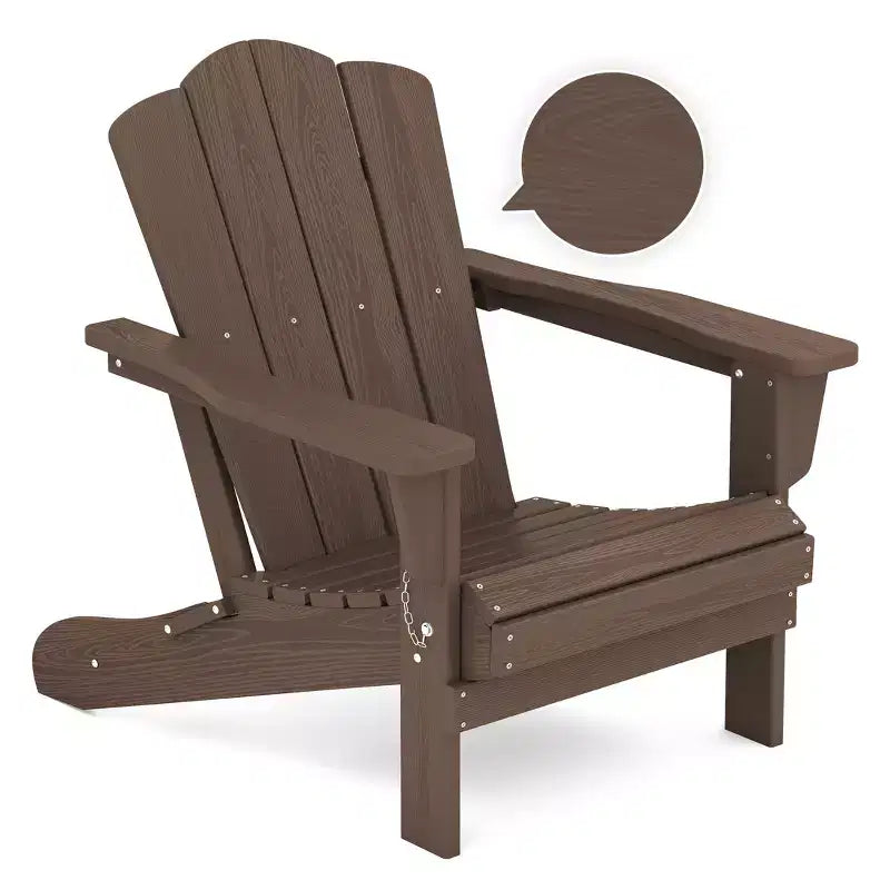 Chaise Adirondack pliante Hyleory d'extérieur, chaise d'appoint de terrasse en HDPE