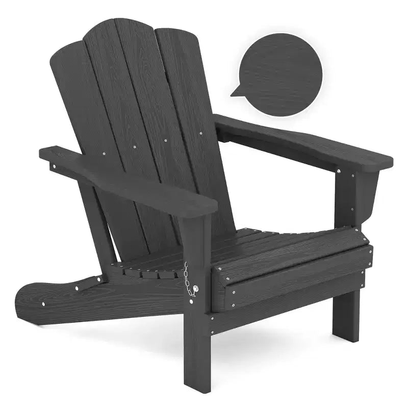 Chaise Adirondack pliante Hyleory d'extérieur, chaise d'appoint de terrasse en HDPE