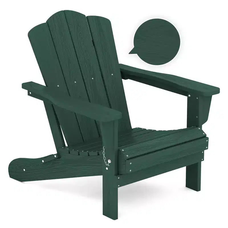 Chaise Adirondack pliante Hyleory d'extérieur, chaise d'appoint de terrasse en HDPE