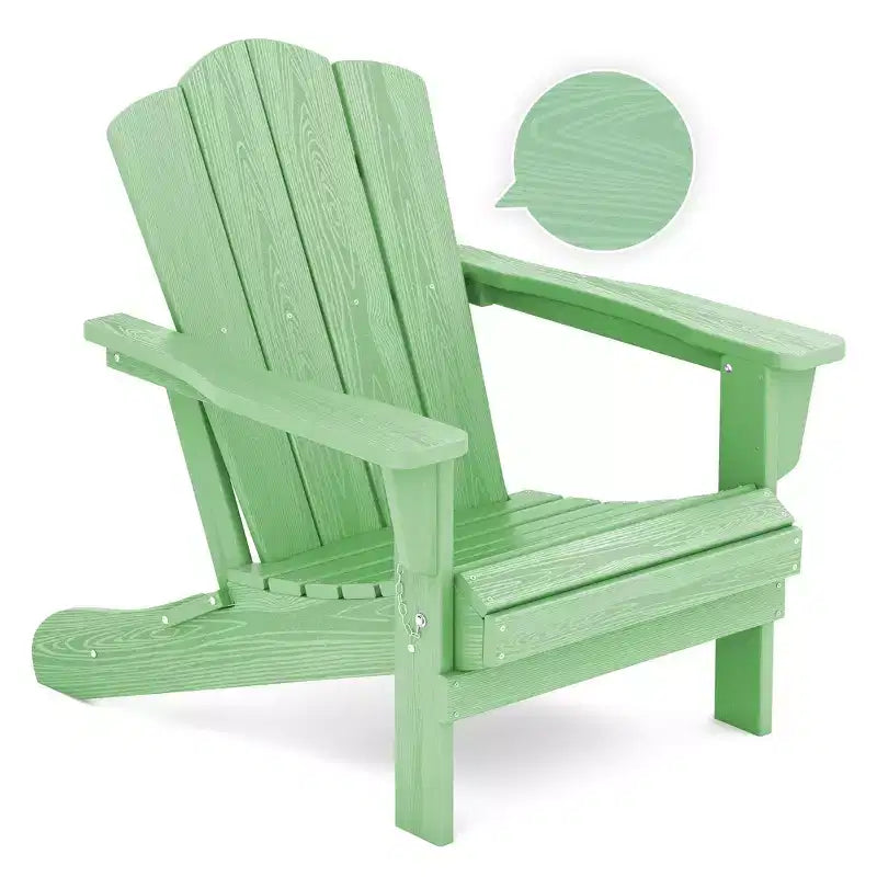 Chaise Adirondack pliante Hyleory d'extérieur, chaise d'appoint de terrasse en HDPE