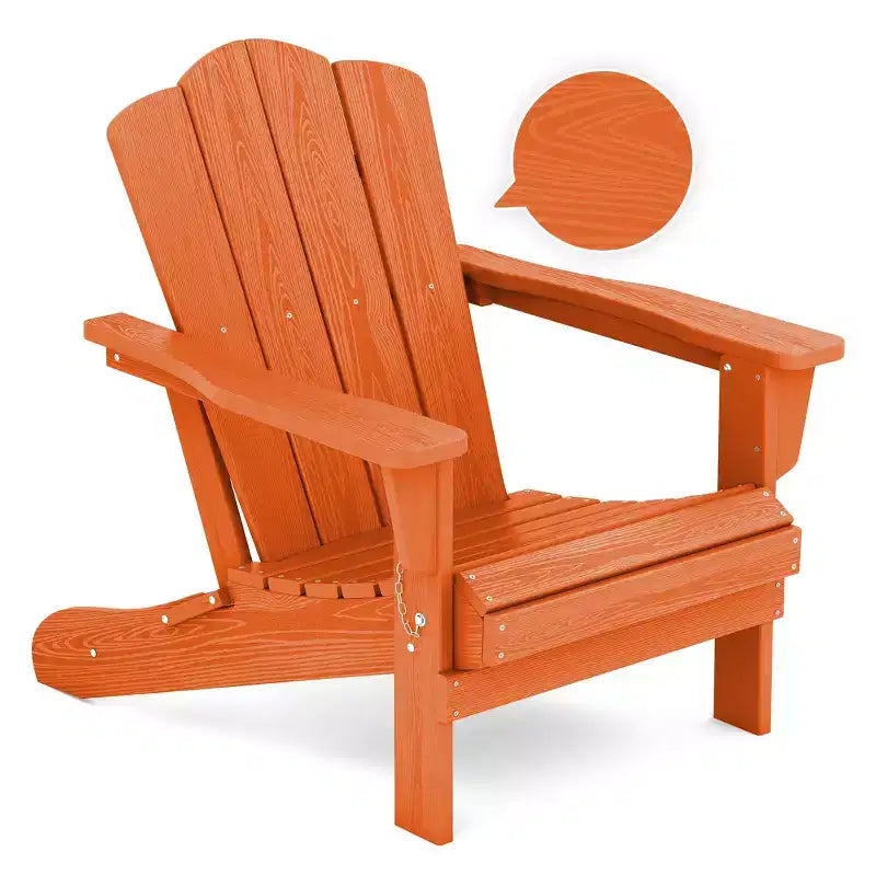 Chaise Adirondack pliante Hyleory d'extérieur, chaise d'appoint de terrasse en HDPE