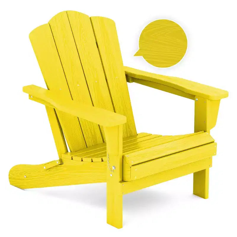 Chaise Adirondack pliante Hyleory d'extérieur, chaise d'appoint de terrasse en HDPE