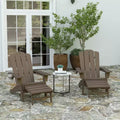 Merrick Lane Set of 2 Adirondack Rocking Chairs with Cup Holder, All-Weather HDPE Indoor/Outdoor Chairs