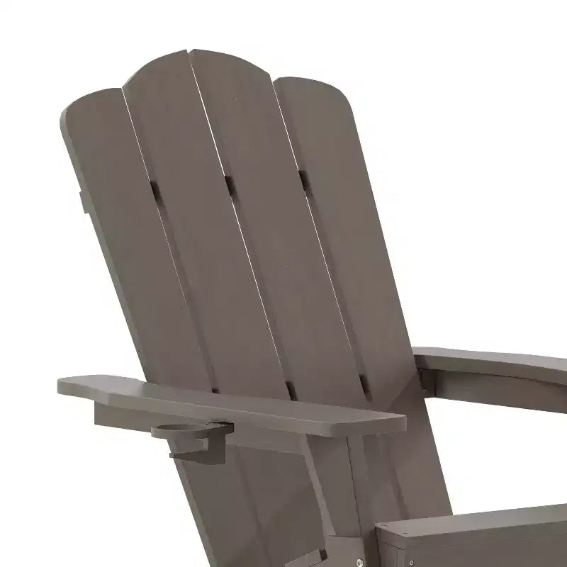 Merrick Lane Set di 2 sedie a dondolo Adirondack con portabicchieri, sedie per interni/esterni in HDPE per tutte le stagioni