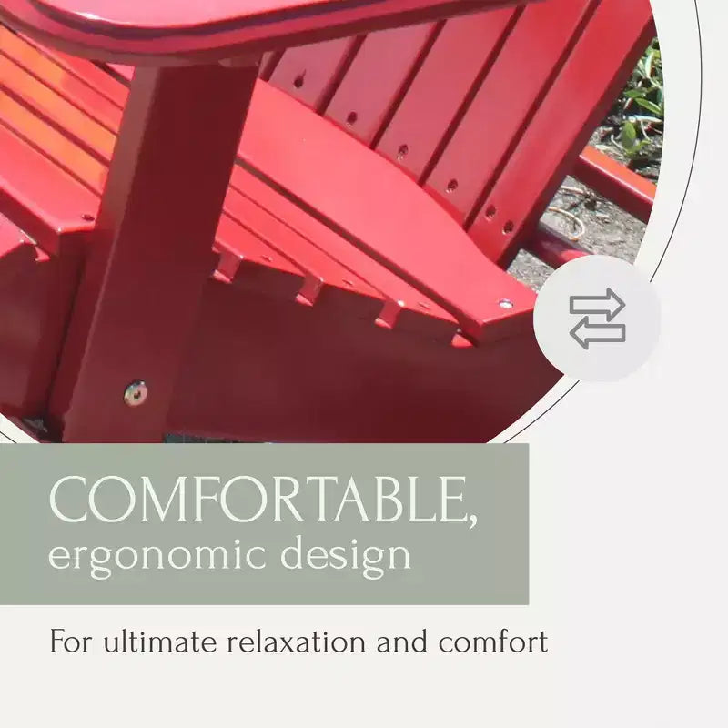 Sedia a sdraio Northbeam Adirondack da esterno, portatile, pieghevole in legno