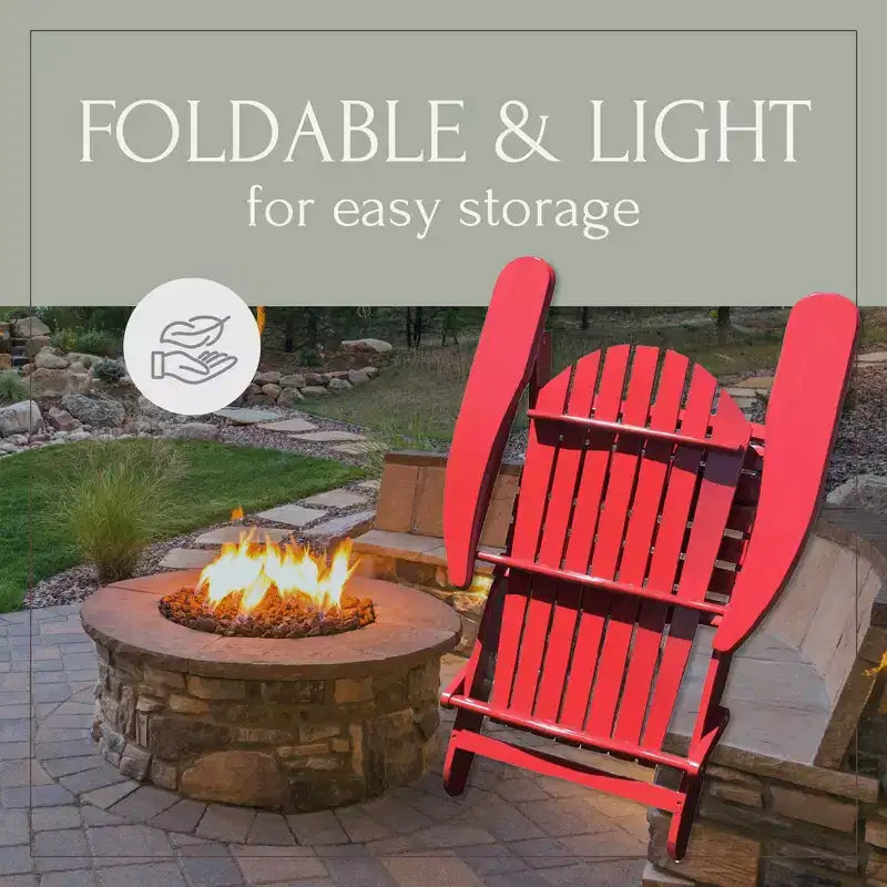Sedia a sdraio Northbeam Adirondack da esterno, portatile, pieghevole in legno