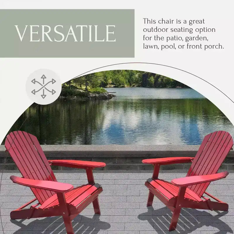 Sedia a sdraio Northbeam Adirondack da esterno, portatile, pieghevole in legno