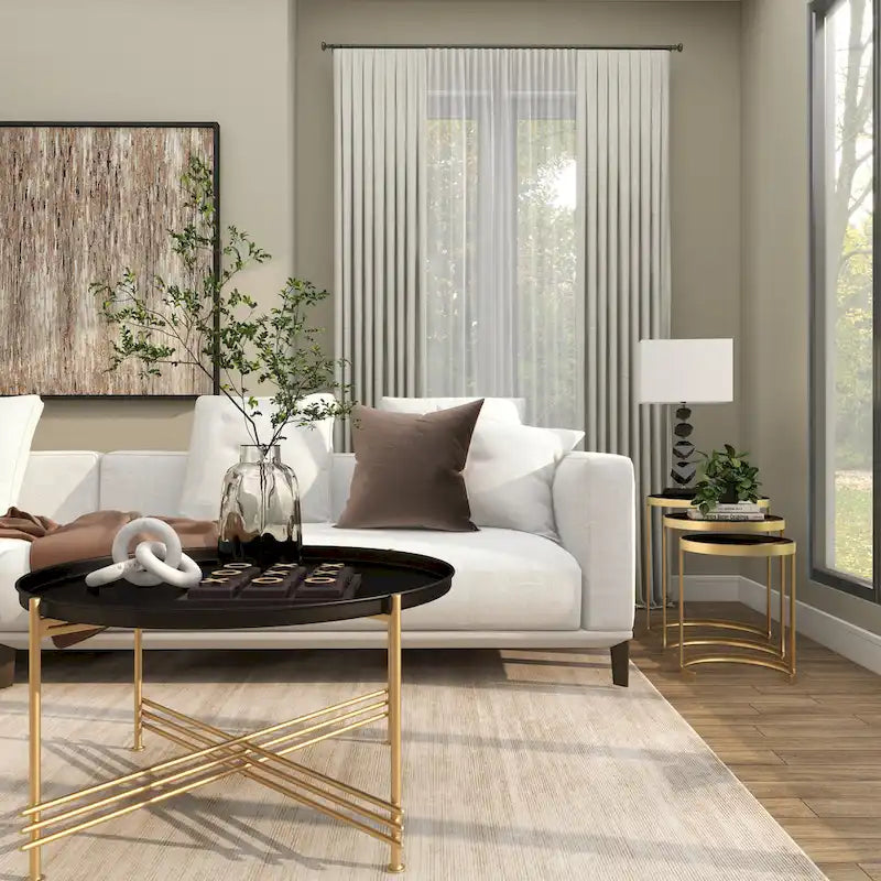 Tavolini d'appoggio in metallo nero/oro (set da 3)