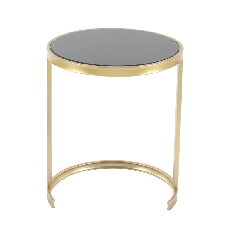 Tavolini d'appoggio in metallo nero/oro (set da 3)