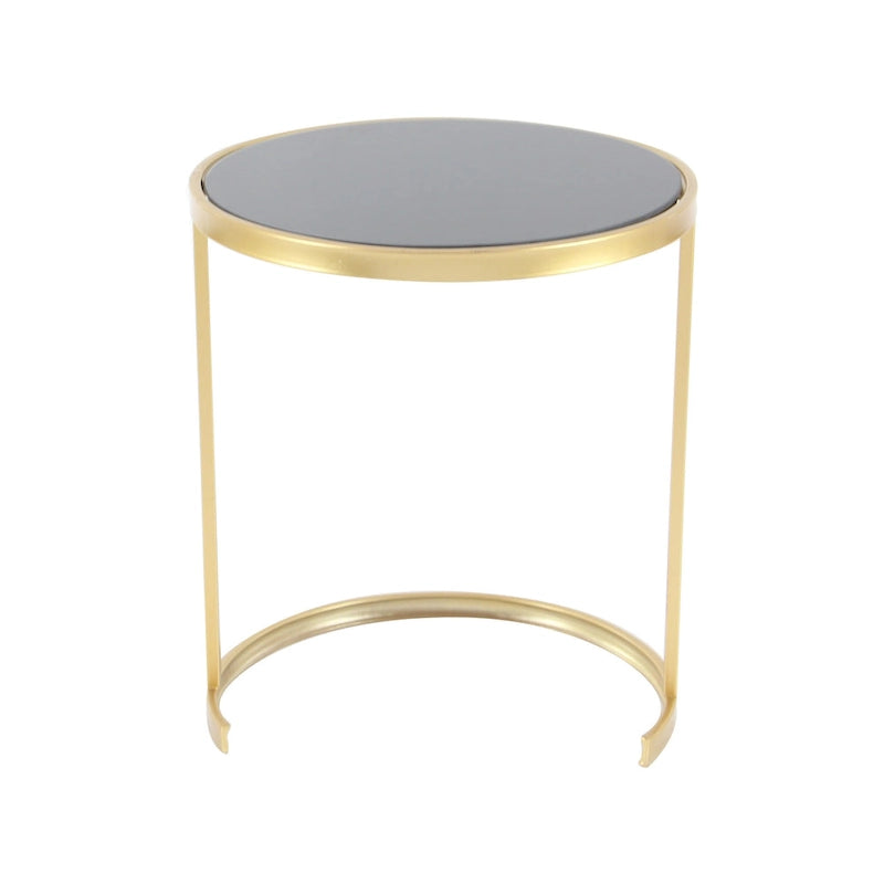 Tavolini d'appoggio in metallo nero/oro (set da 3)