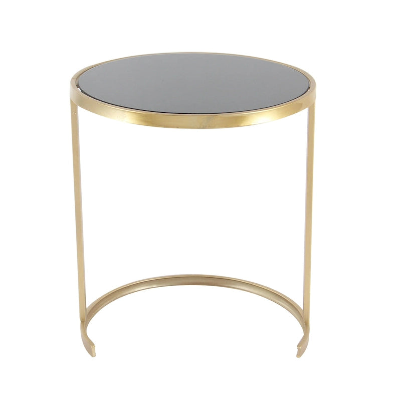 Tavolini d'appoggio in metallo nero/oro (set da 3)