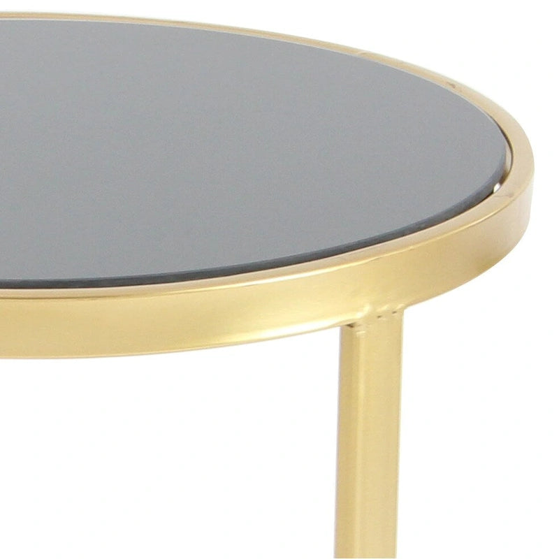 Tavolini d'appoggio in metallo nero/oro (set da 3)