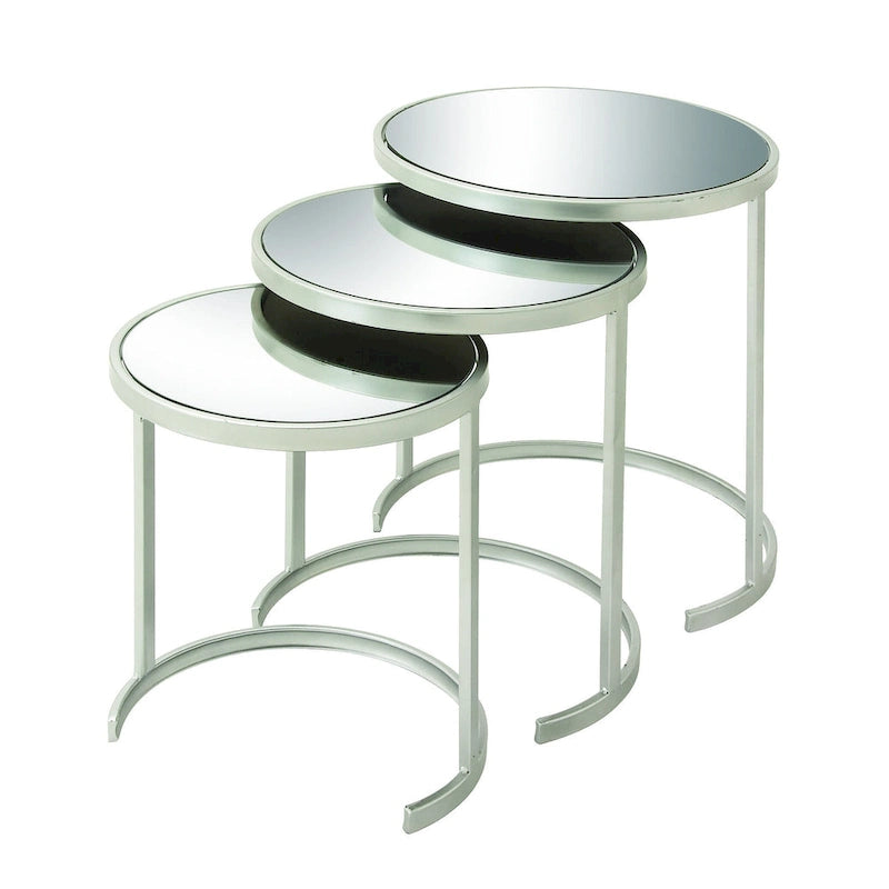Tavolini d'appoggio in metallo nero/oro (set da 3)