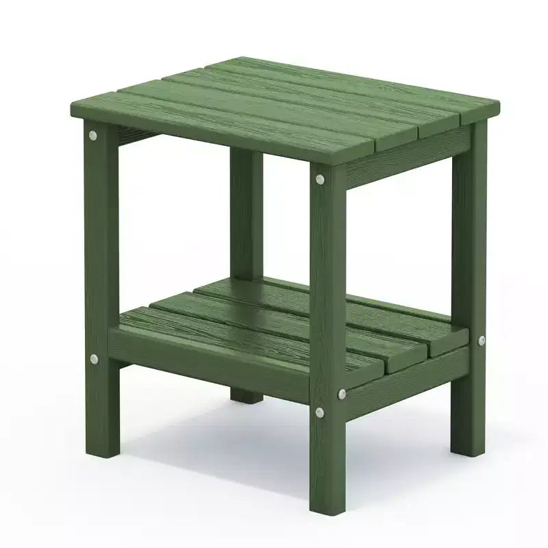 Hyleory Table d'appoint Adirondack à double niveau pour patio, Table d'appoint carrée d'extérieur en PEHD