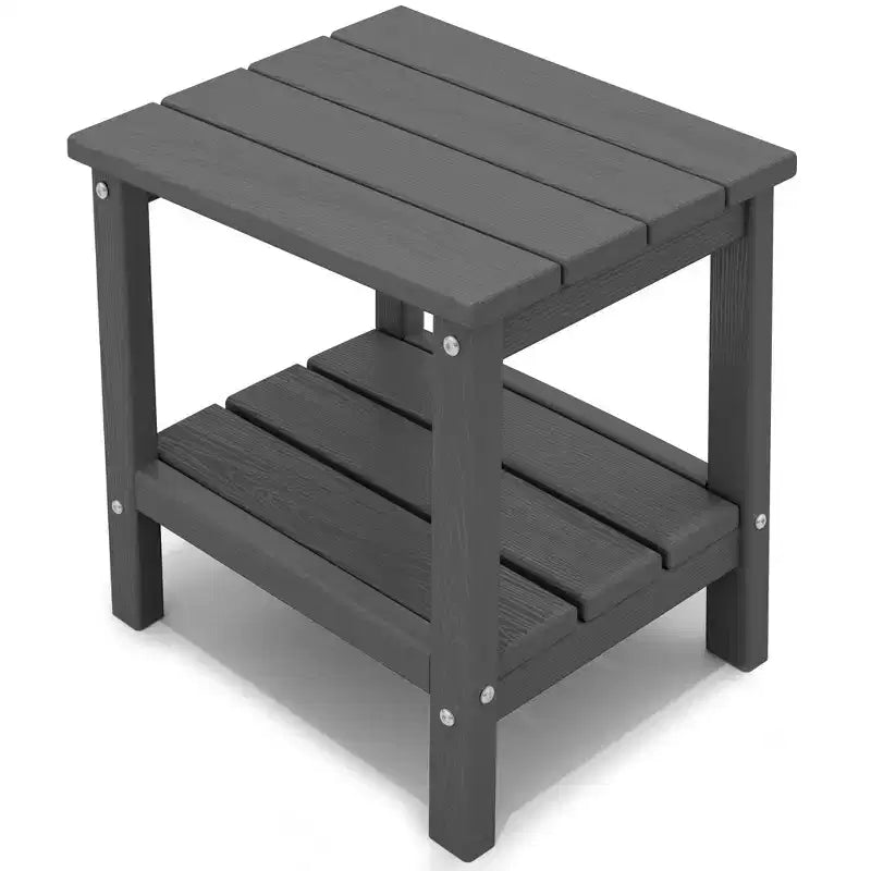 Hyleory Table d'appoint Adirondack à double niveau pour patio, Table d'appoint carrée d'extérieur en PEHD