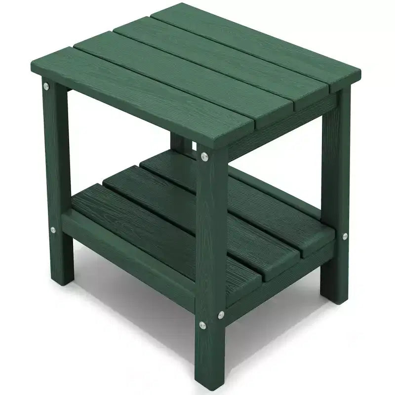 Hyleory Table d'appoint Adirondack à double niveau pour patio, Table d'appoint carrée d'extérieur en PEHD