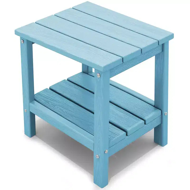 Hyleory Table d'appoint Adirondack à double niveau pour patio, Table d'appoint carrée d'extérieur en PEHD