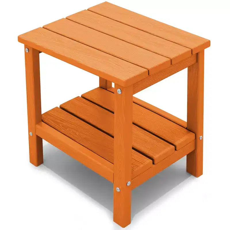 Hyleory Table d'appoint Adirondack à double niveau pour patio, Table d'appoint carrée d'extérieur en PEHD