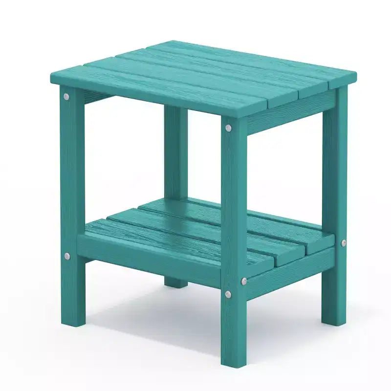 Hyleory Table d'appoint Adirondack à double niveau pour patio, Table d'appoint carrée d'extérieur en PEHD