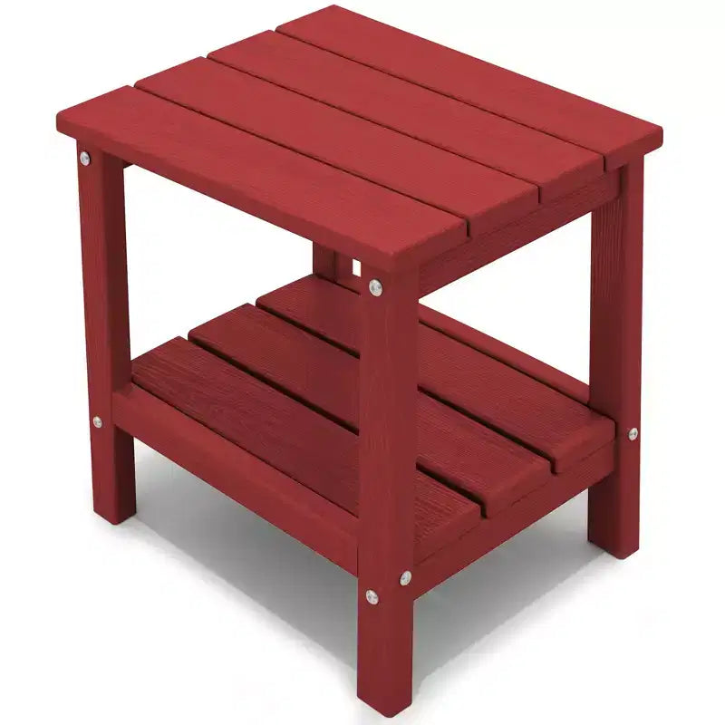 Hyleory Table d'appoint Adirondack à double niveau pour patio, Table d'appoint carrée d'extérieur en PEHD
