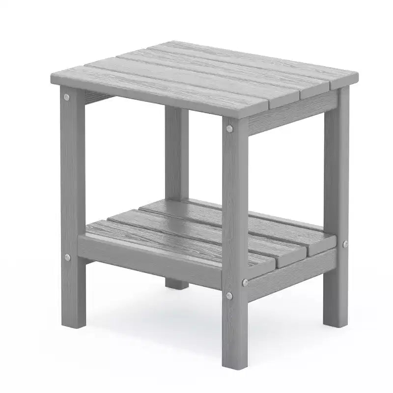 Hyleory Table d'appoint Adirondack à double niveau pour patio, Table d'appoint carrée d'extérieur en PEHD