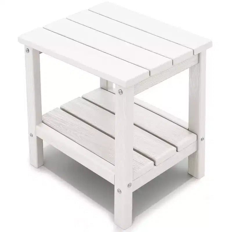 Hyleory Table d'appoint Adirondack à double niveau pour patio, Table d'appoint carrée d'extérieur en PEHD