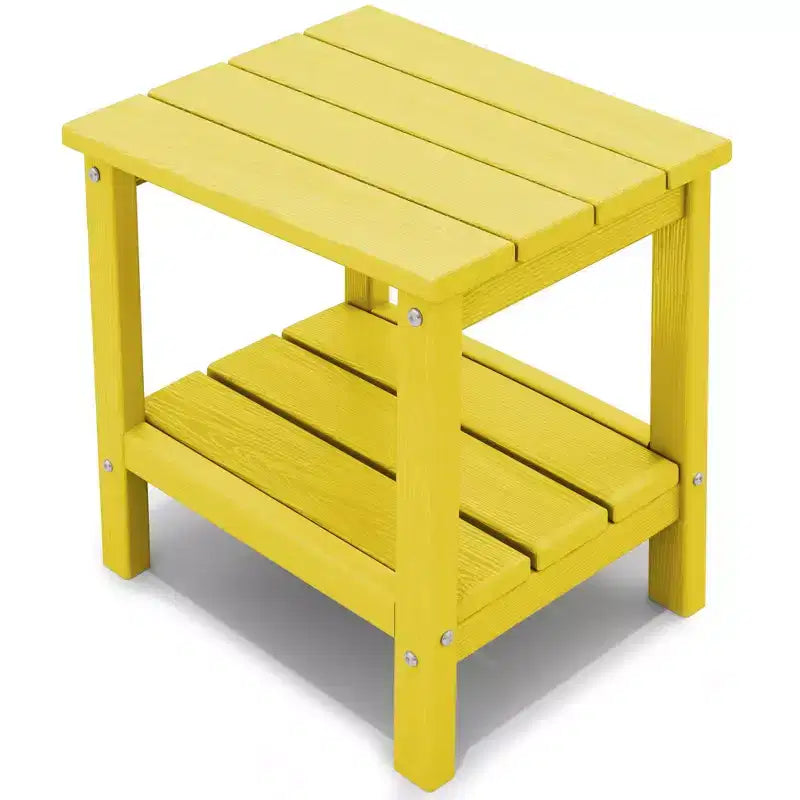Hyleory Table d'appoint Adirondack à double niveau pour patio, Table d'appoint carrée d'extérieur en PEHD