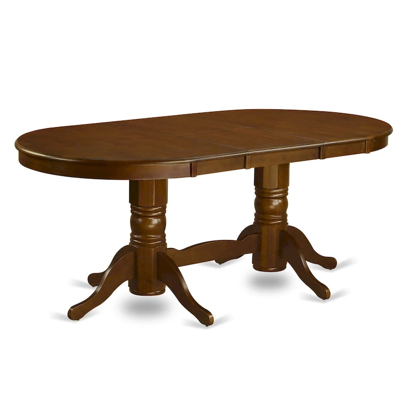 Tavolo da pranzo East West Furniture Vancouver - un piano tavolo ovale e una base a doppio piedistallo (opzioni di finitura)