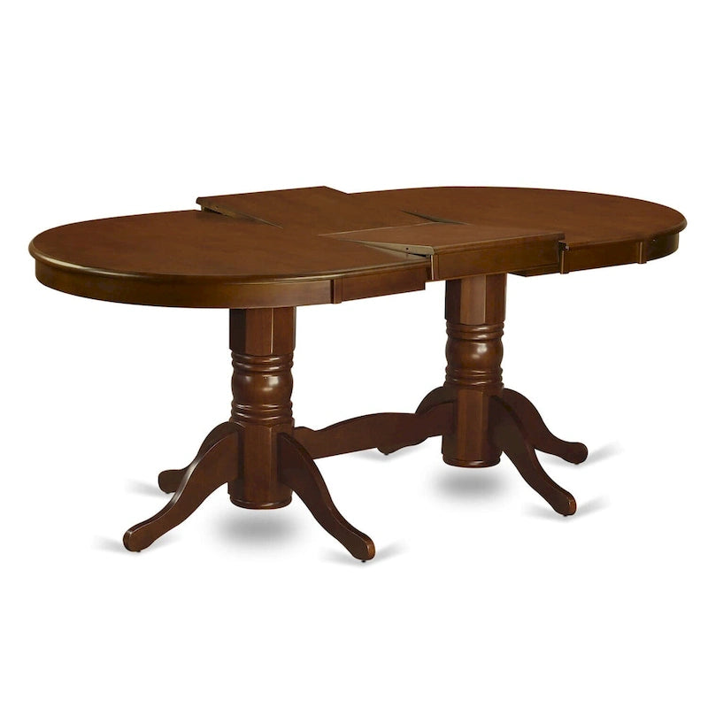 Tavolo da pranzo East West Furniture Vancouver - un piano tavolo ovale e una base a doppio piedistallo (opzioni di finitura)