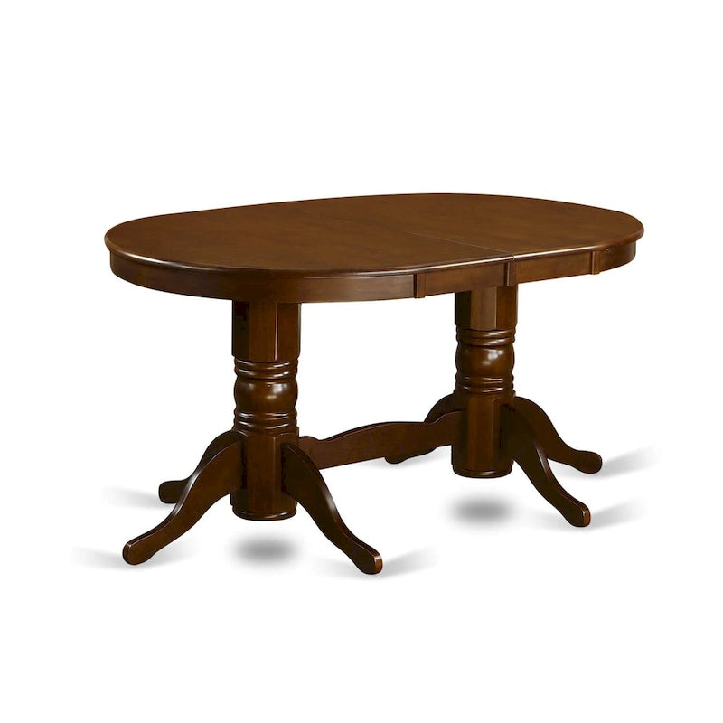 Tavolo da pranzo East West Furniture Vancouver - un piano tavolo ovale e una base a doppio piedistallo (opzioni di finitura)