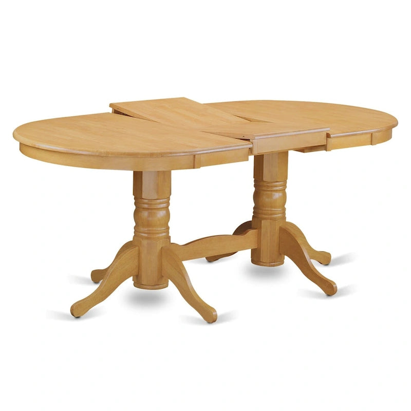 Tavolo da pranzo East West Furniture Vancouver - un piano tavolo ovale e una base a doppio piedistallo (opzioni di finitura)