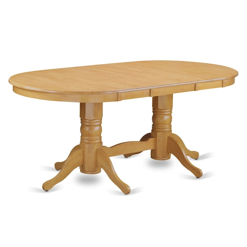 Tavolo da pranzo East West Furniture Vancouver - un piano tavolo ovale e una base a doppio piedistallo (opzioni di finitura)