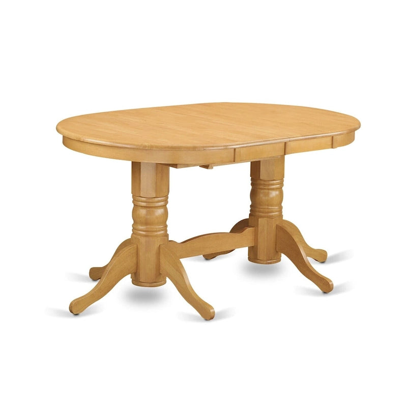 Tavolo da pranzo East West Furniture Vancouver - un piano tavolo ovale e una base a doppio piedistallo (opzioni di finitura)