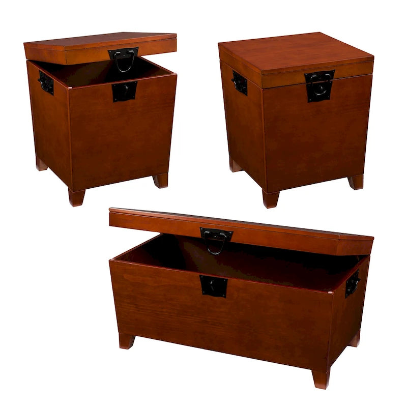 Tavolino da caffè e set di 2 tavolini laterali Liatris in legno di quercia SEI Furniture