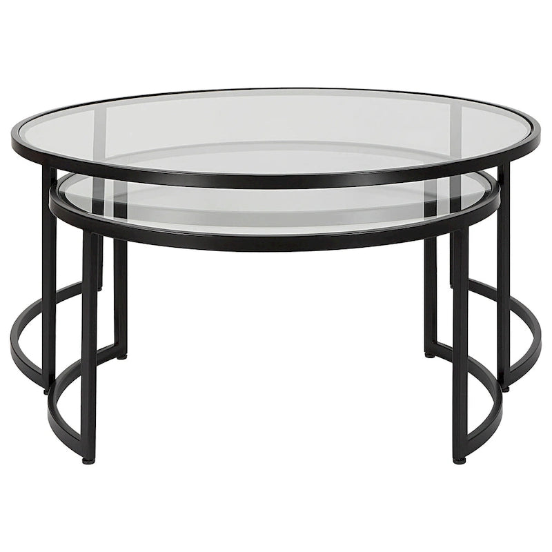 Tavolini da caffè impilabili Uttermost Rhea neri (set da 2)