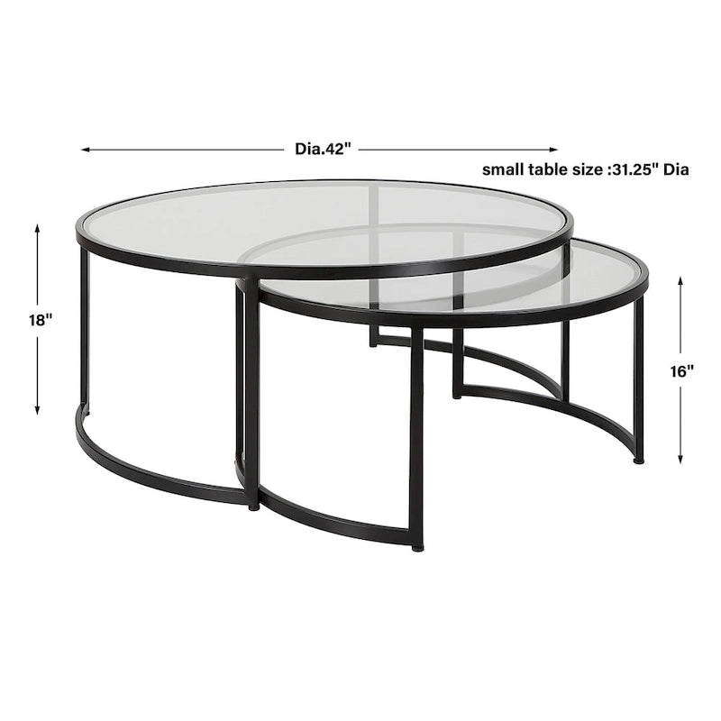 Tavolini da caffè impilabili Uttermost Rhea neri (set da 2)