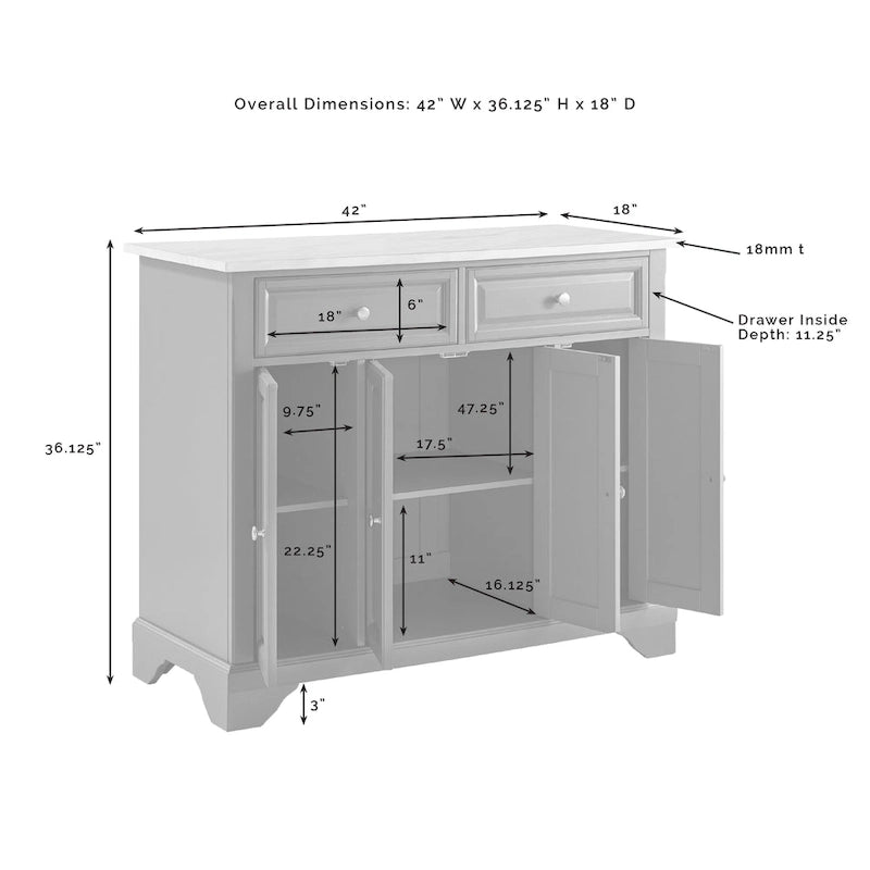 Crosley Avery Isola/Carrello da Cucina - 18x42.13x36
