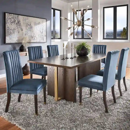 Set da pranzo 7 pezzi iNSPIRE Q Modern, modello Andrea Espresso and Velvet