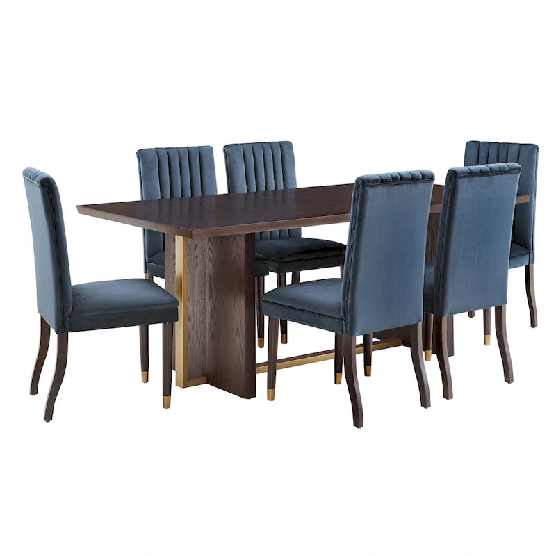 Set da pranzo 7 pezzi iNSPIRE Q Modern, modello Andrea Espresso and Velvet