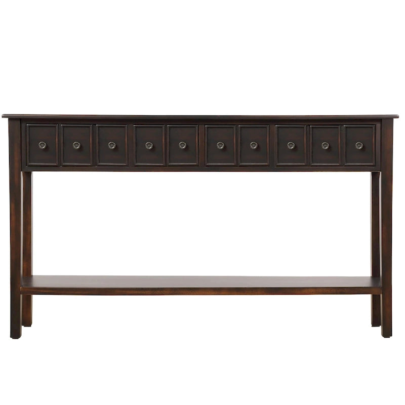 Harper & Bright Designs Table console d'entrée longue rustique à 4 tiroirs