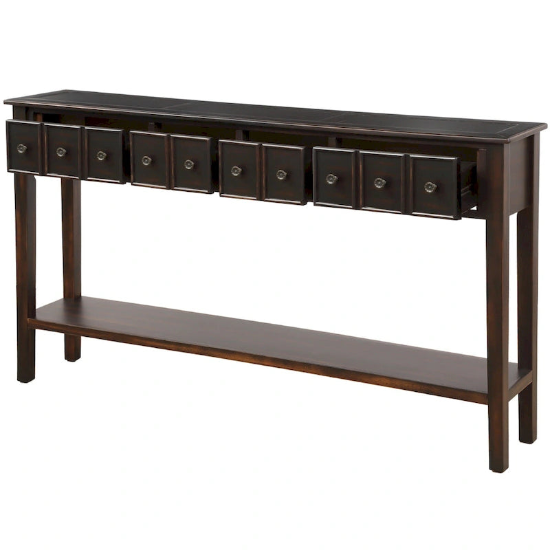 Harper & Bright Designs Consolle Rustica Lunga da Ingresso con 4 Cassetti