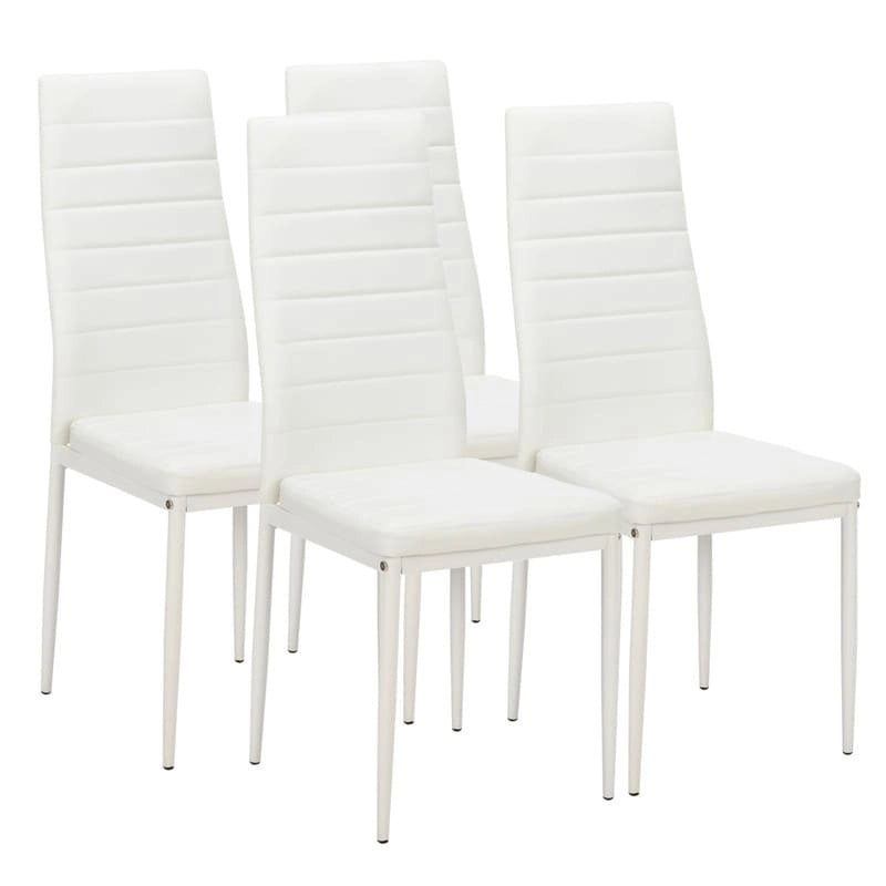Sedie da pranzo con schienale alto e texture a strisce, set da 4