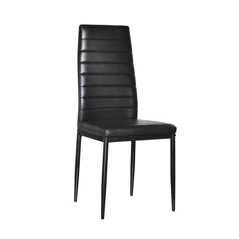 Sedie da pranzo con schienale alto e texture a strisce, set da 4