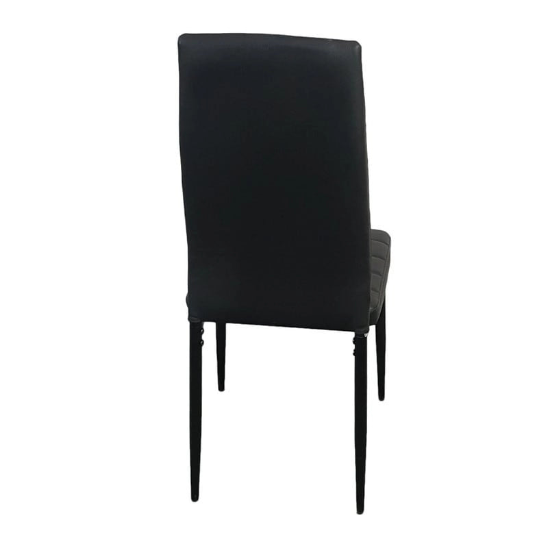 Sedie da pranzo con schienale alto e texture a strisce, set da 4