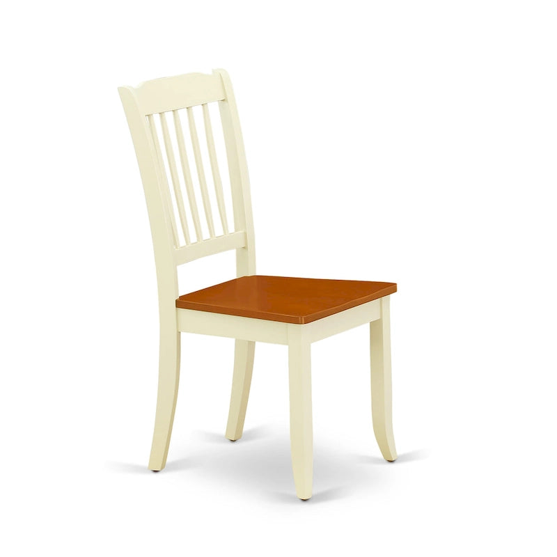 Set mobili da sala da pranzo East West Furniture - un tavolo da pranzo rotondo e sedie con seduta in legno, Butter Milk e Ciliegio (opzioni di pezzi)