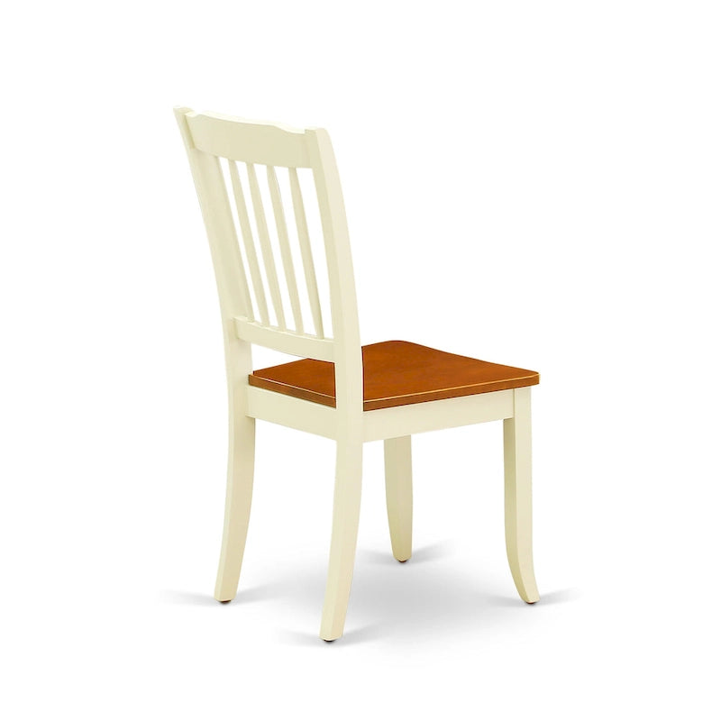 Set mobili da sala da pranzo East West Furniture - un tavolo da pranzo rotondo e sedie con seduta in legno, Butter Milk e Ciliegio (opzioni di pezzi)