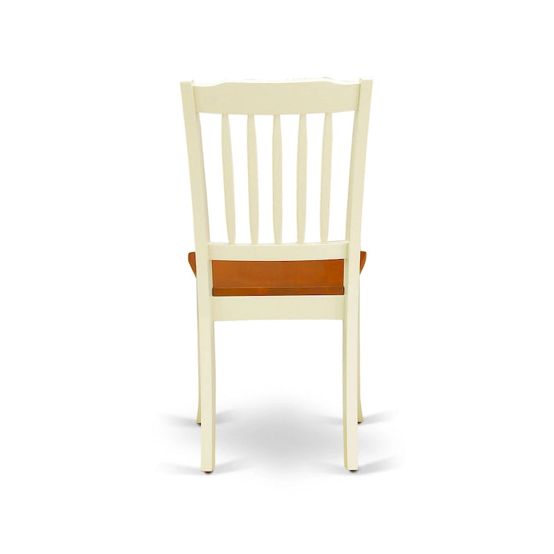 Set mobili da sala da pranzo East West Furniture - un tavolo da pranzo rotondo e sedie con seduta in legno, Butter Milk e Ciliegio (opzioni di pezzi)